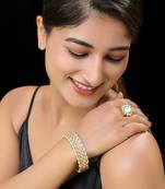 White gold finish kundan bangles