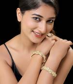 White gold finish kundan bangles