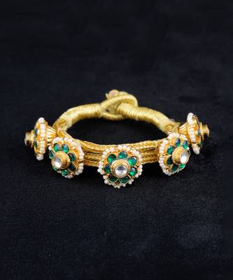 Green gold finish kundan pochi 2