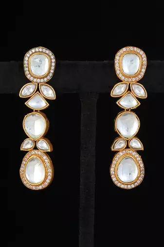 Gold faux polki necklace set