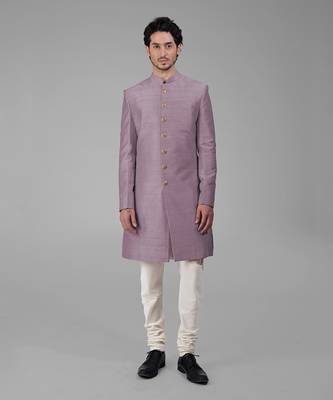 Elderberry pure silk sherwani set 1