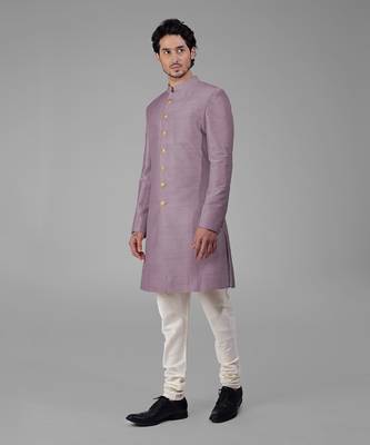 Elderberry pure silk sherwani set 4