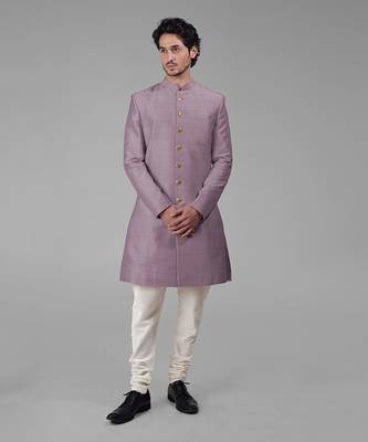 Elderberry pure silk sherwani set 5