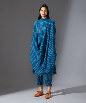 Blue cowl tunic 1