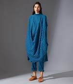 Blue cowl tunic