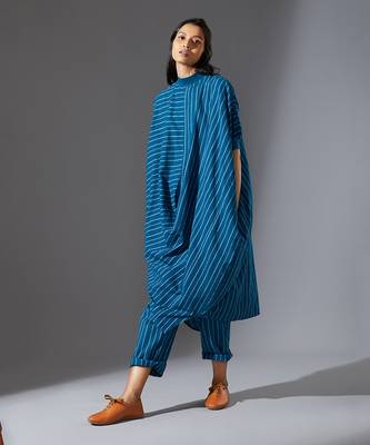 Blue cowl tunic 2