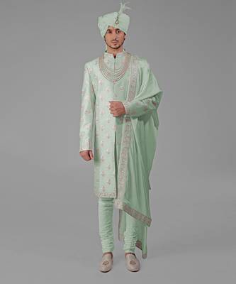 Dewkist floral hand embroidered sherwani set 1