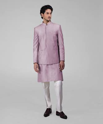 Elderberry silk thread embroidered jacket set 1
