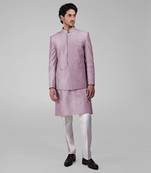 Elderberry silk thread embroidered jacket set