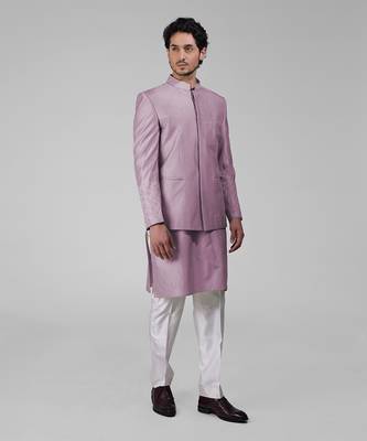 Elderberry silk thread embroidered jacket set 2