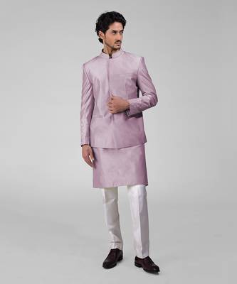 Elderberry silk thread embroidered jacket set 4