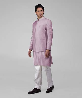 Elderberry silk thread embroidered jacket set 5