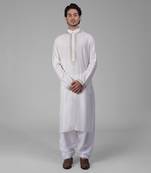 Ivory kashmiri tilla embroidered kurta set