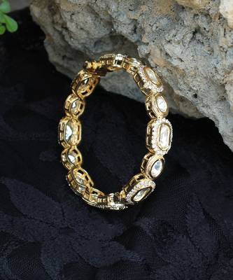 Golden kundan openable bangle 2