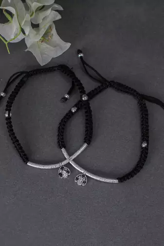 Black thread anklets