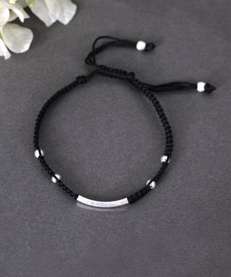 Black thread & silver anklets 1