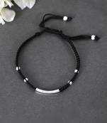 Black thread & silver anklets