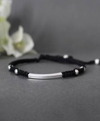 Black thread & silver anklets 4