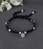 Black adjustable thread anklets