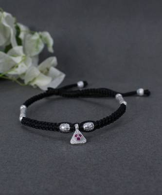 Black adjustable thread & silver anklets 2