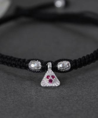 Black adjustable thread & silver anklets 3