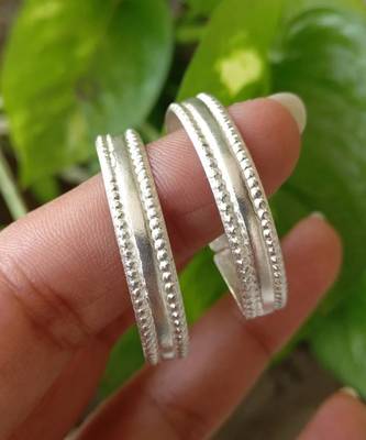 Silver adjustable toe rings 2