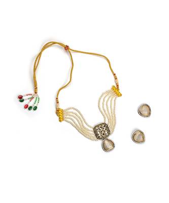 White pearls multi layer necklace set 2