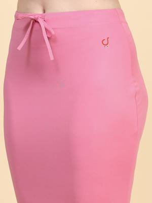 Trendmalls Rose Pink Lycra Spandex Saree Shapewear Skirt Petticoat for Women 5