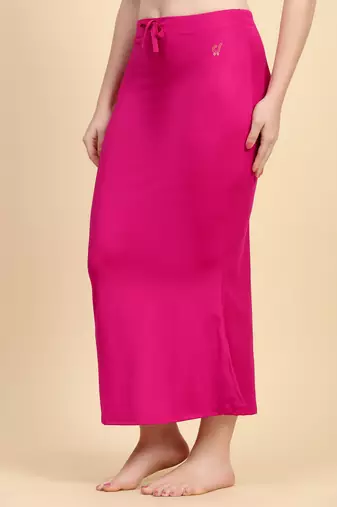 Trendmalls Pink Lycra Spandex Saree Shapewear Skirt Petticoat for Women