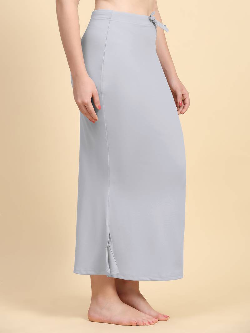 Grey Lycra Spandex Saree Shapewear Skirt Petticoat for Women