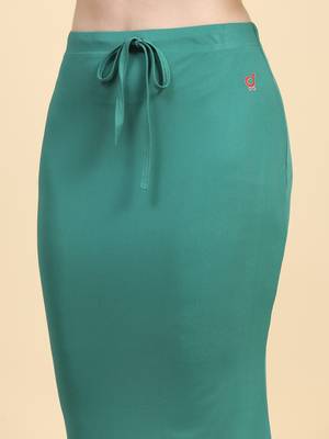 Trendmalls Green Lycra Spandex Saree Shapewear Skirt Petticoat for Women 5