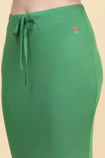 Trendmalls Green Lycra Spandex Saree Shapewear Skirt Petticoat for Women