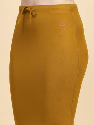 Trendmalls Mustard Lycra Spandex Saree Shapewear Skirt Petticoat for Women 6