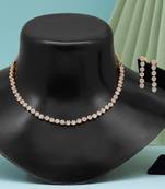 White color american diamond necklace set