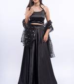 Black Satin Lehenga