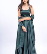 Green satin lehenga