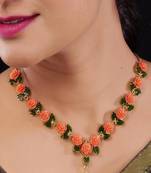 Natural Pearls N colourful Flower Necklace Set
