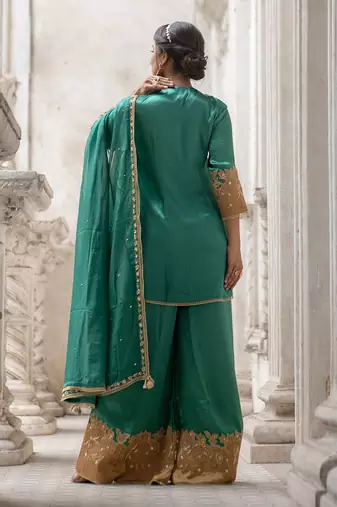 Jade green sharara set
