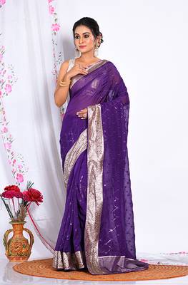 HEAVY EMBODIERY SAREE 1