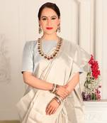 Silver Handwoven Zari Tissue Handwoven Blouse