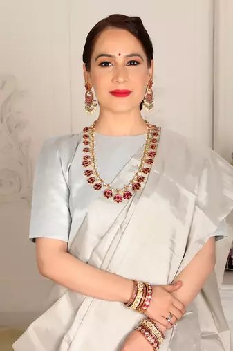Silver Handwoven Zari Tissue Handwoven Blouse