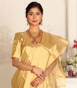 Gold Handwoven Zari Tissue Handwoven Blouse