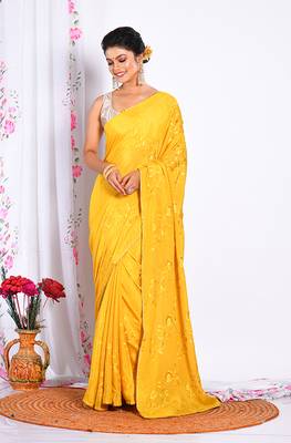 HEAVY EMBODIERY SAREE 1