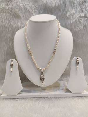 Mannat raj pearls and jewellers natural fresh water hyderabadi pearls unique designer necklace set 2