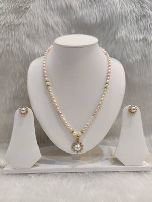 Mannat raj pearls and jewellers natural fresh water hyderabadi pearls exclusive designer necklace set 2