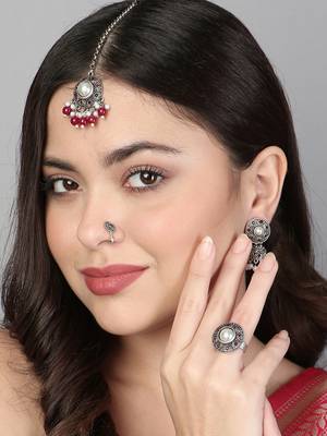 Oxidised pearl jewellery set 1