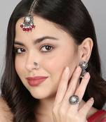 Oxidised pearl jewellery set