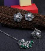 Oxidised pearl jewellery set