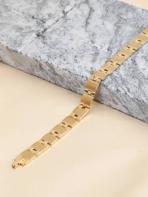 Men gold plated link bracelet 1