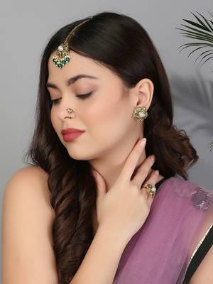 Gold-plated pearl jewellery set 1